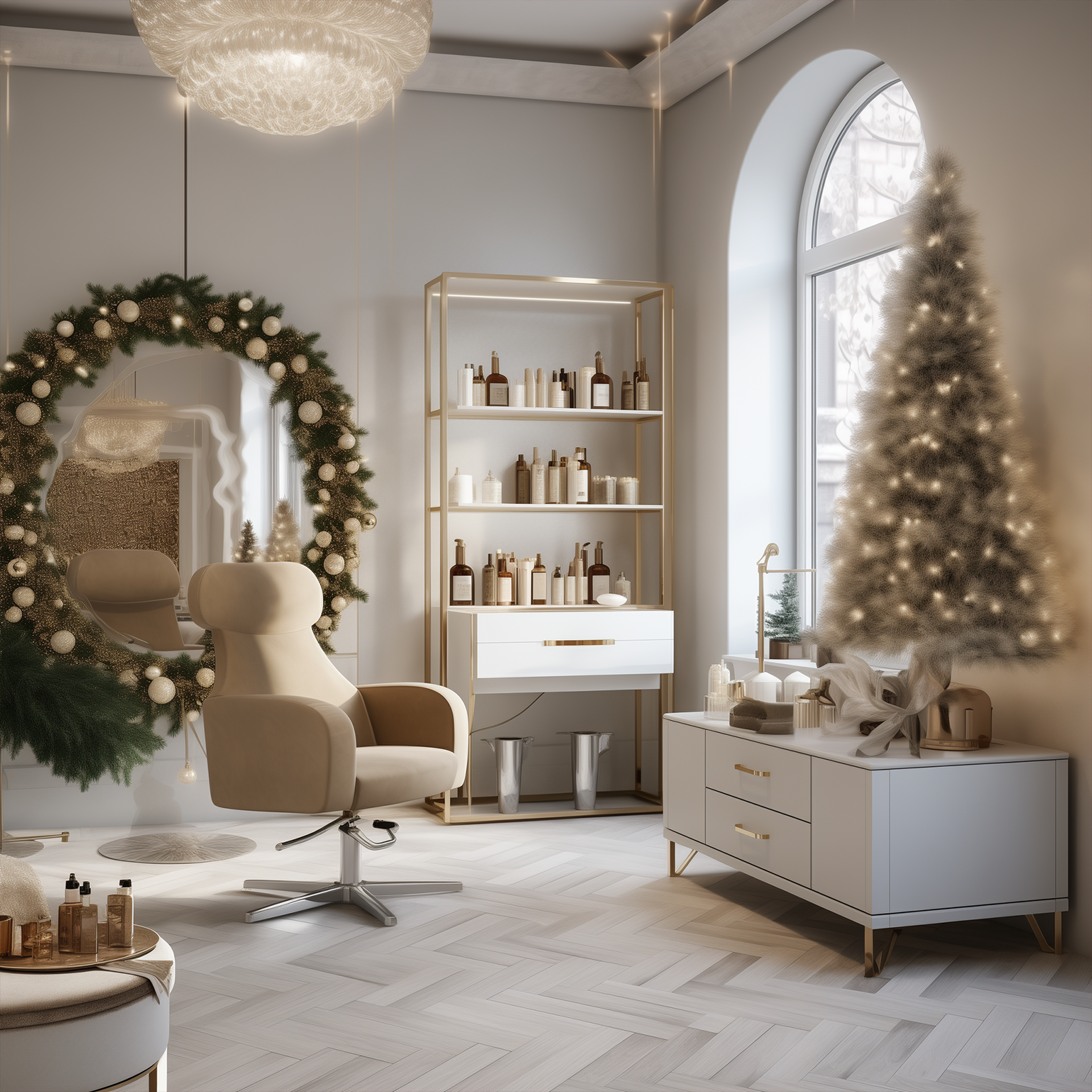 Christmas tree in salon