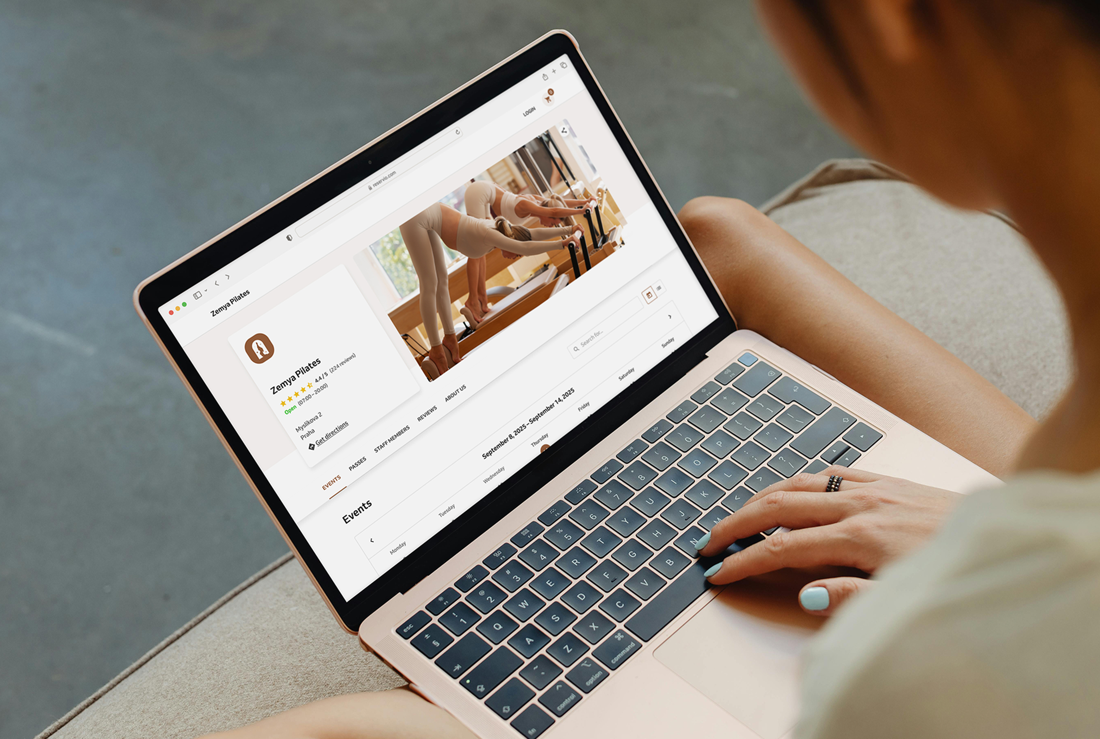 pilates studio booking website