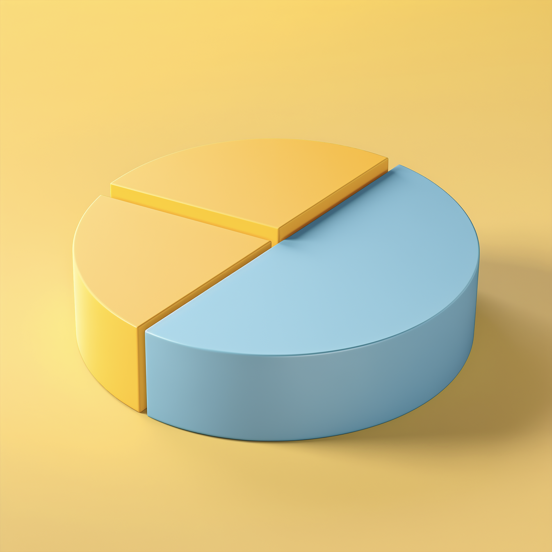 pie chart visualization blue and yellow