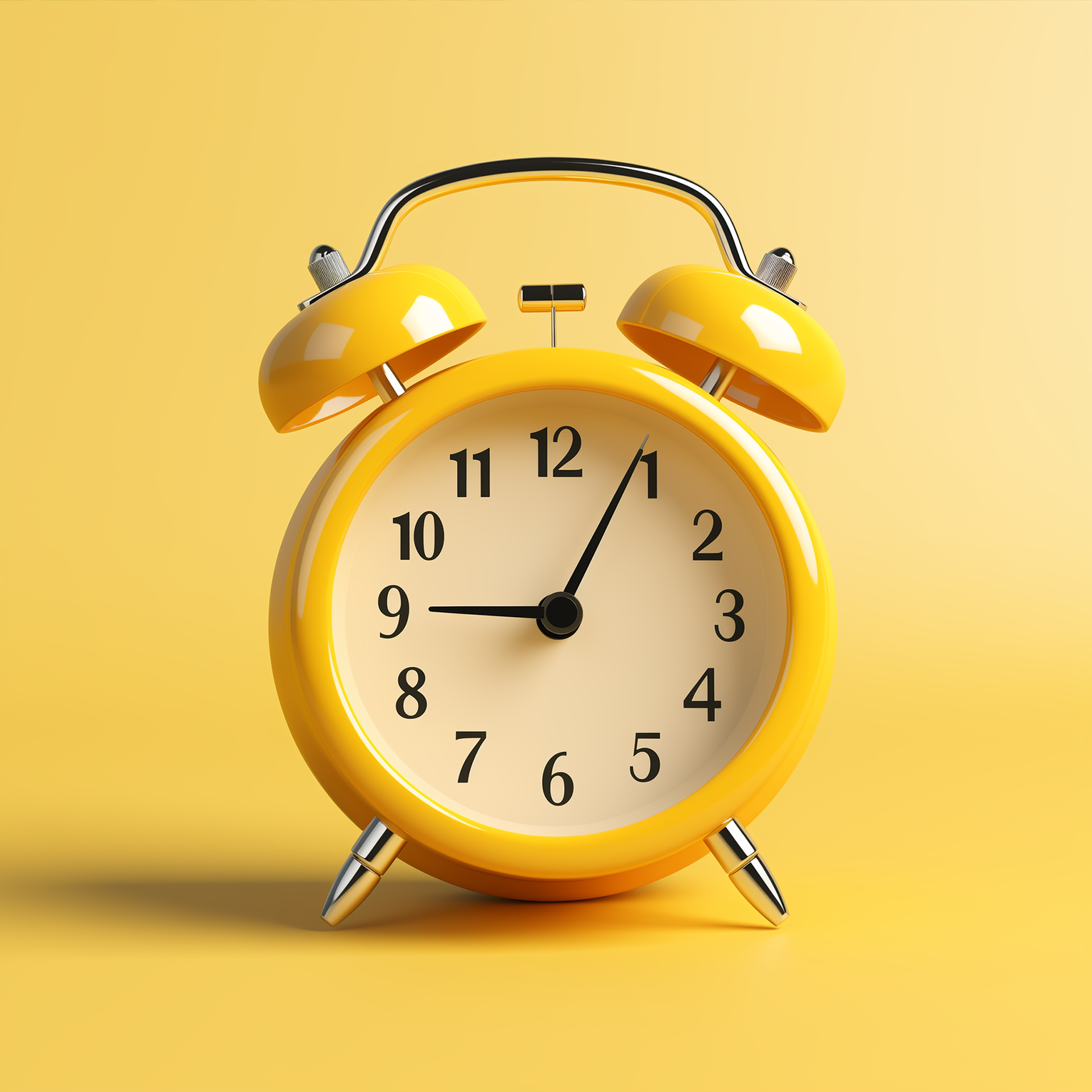 The yellow alarm clock