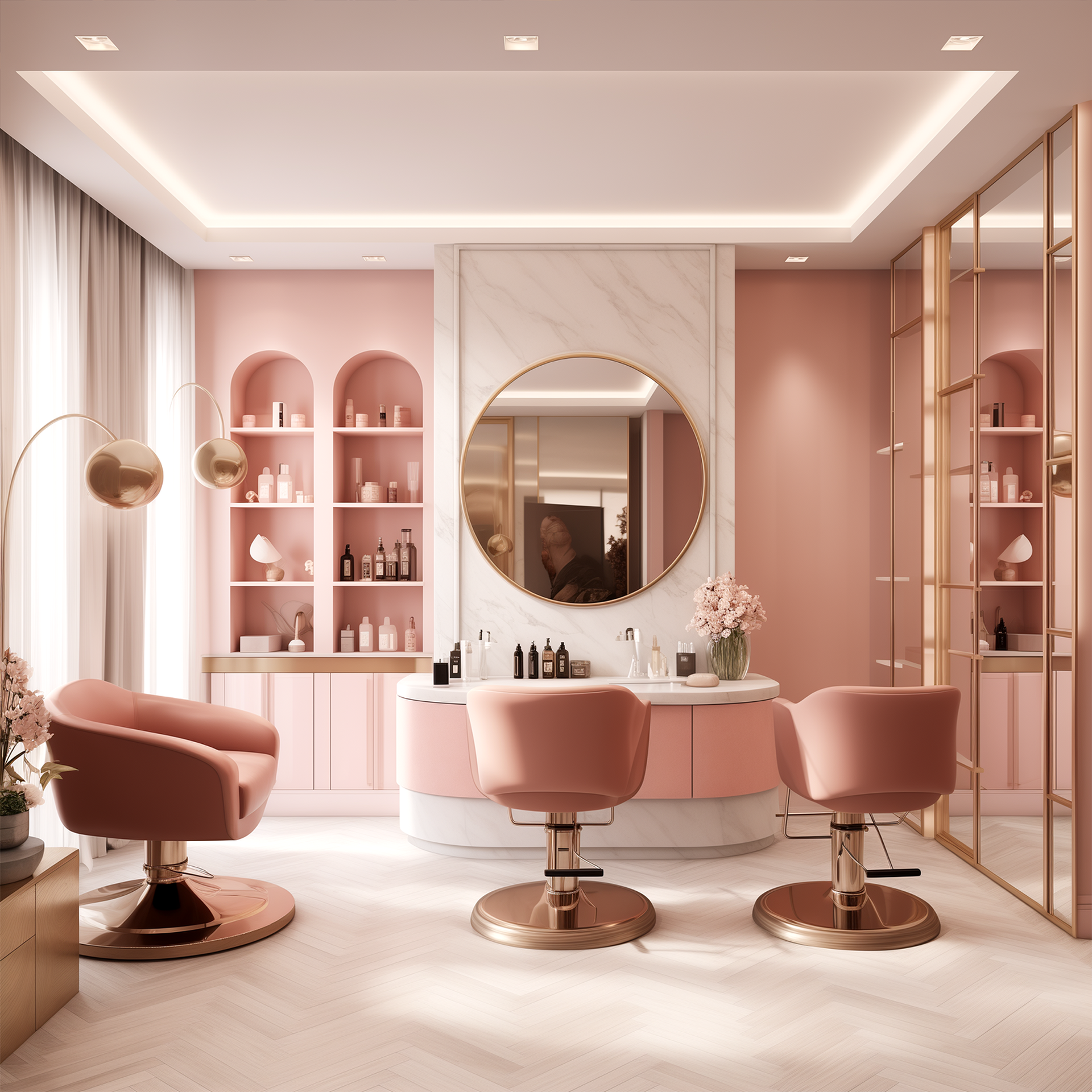 Pink beauty salon
