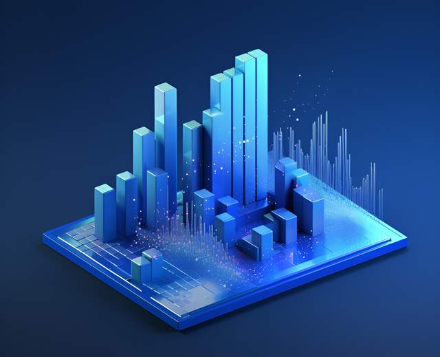 Blue 3D charts