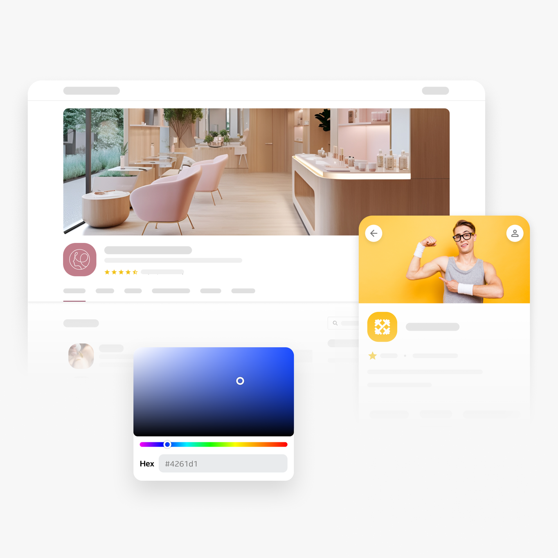 Salon booking website graphics