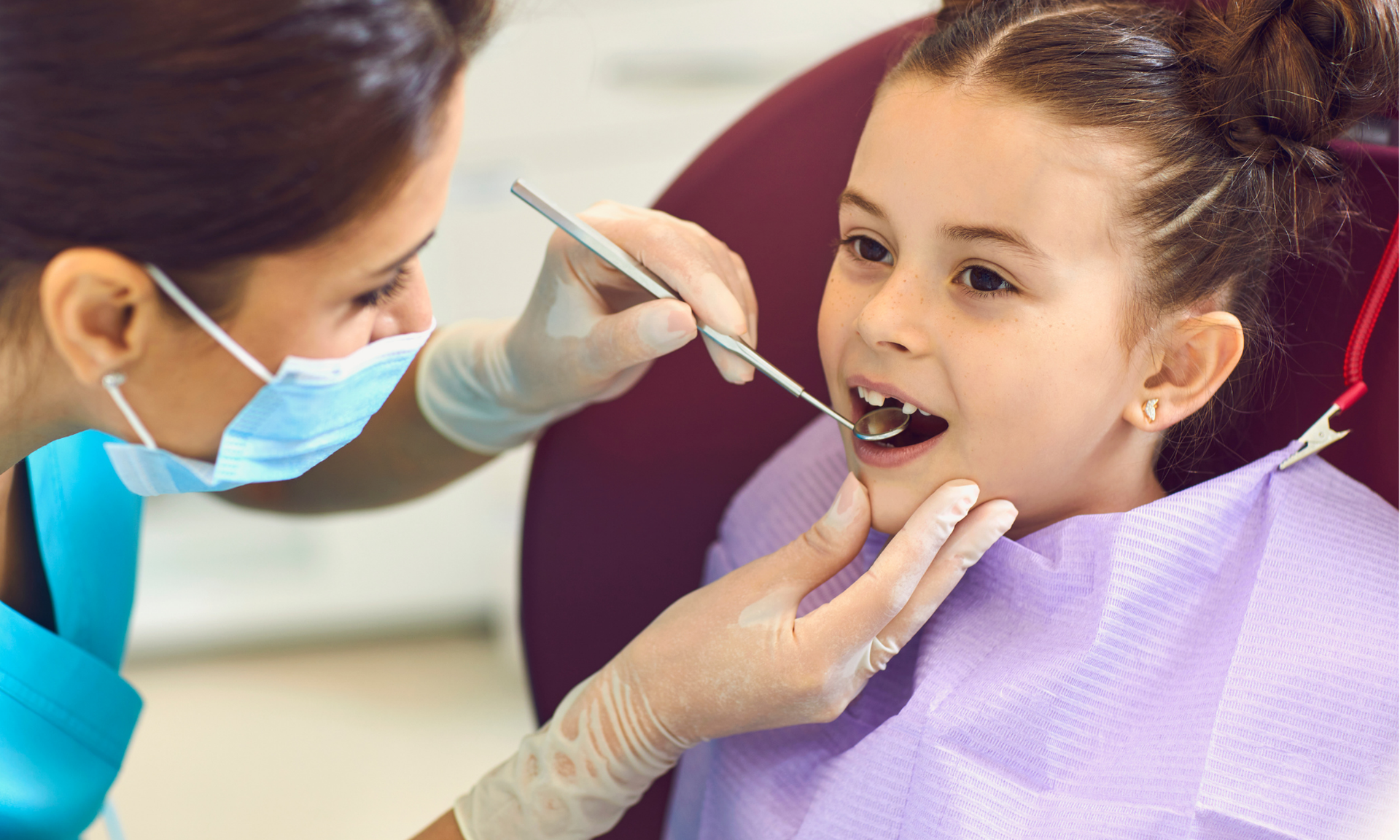 Dentist and little girl
