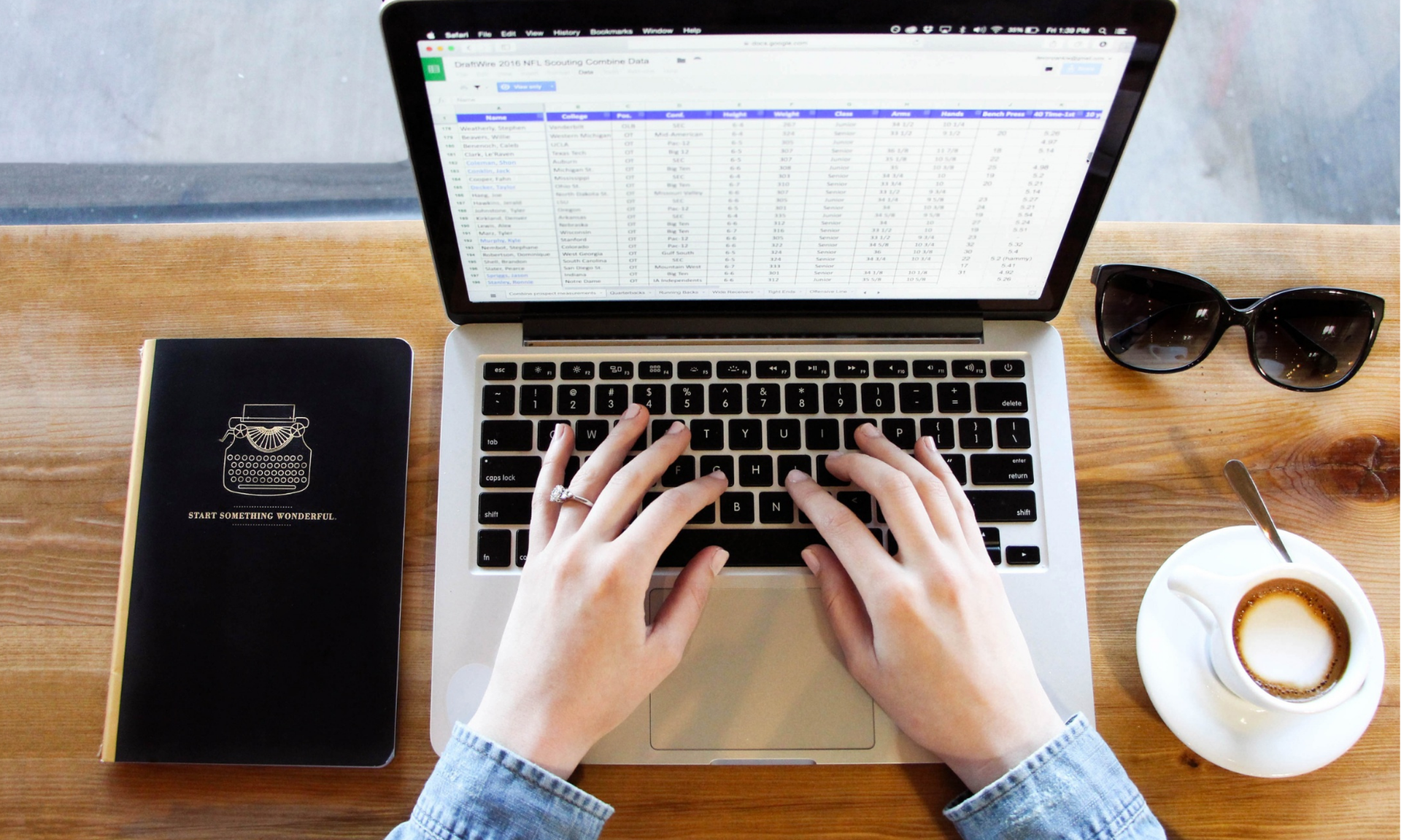Woman with coffee and computer
