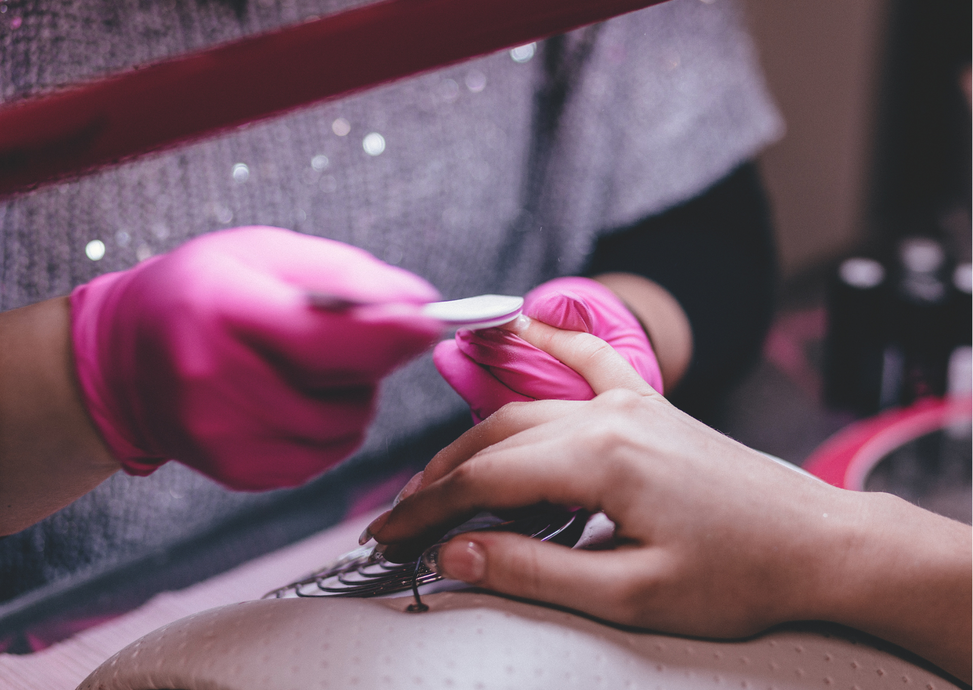 Nail artist in nail salon