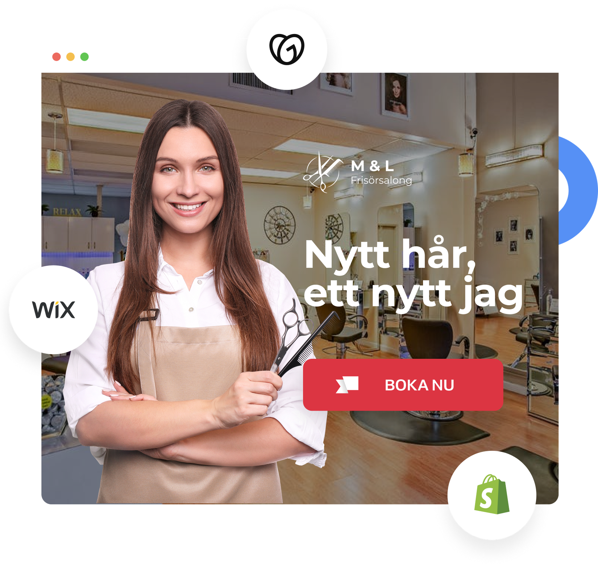 Webbplats med bokningswidget