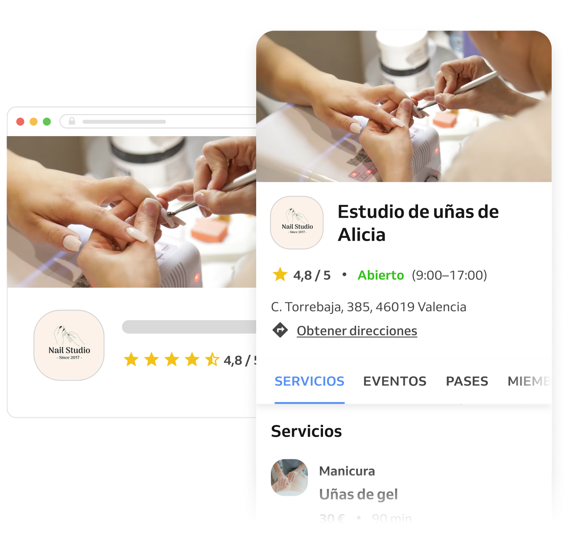image of manicure studio reservation app