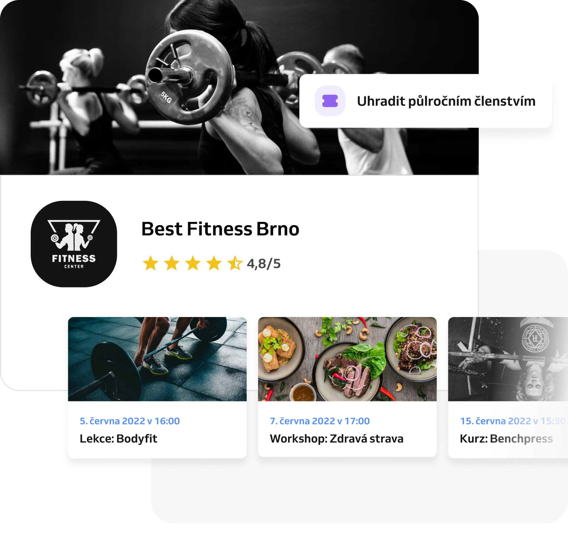 Rezervace lekcí a událostí