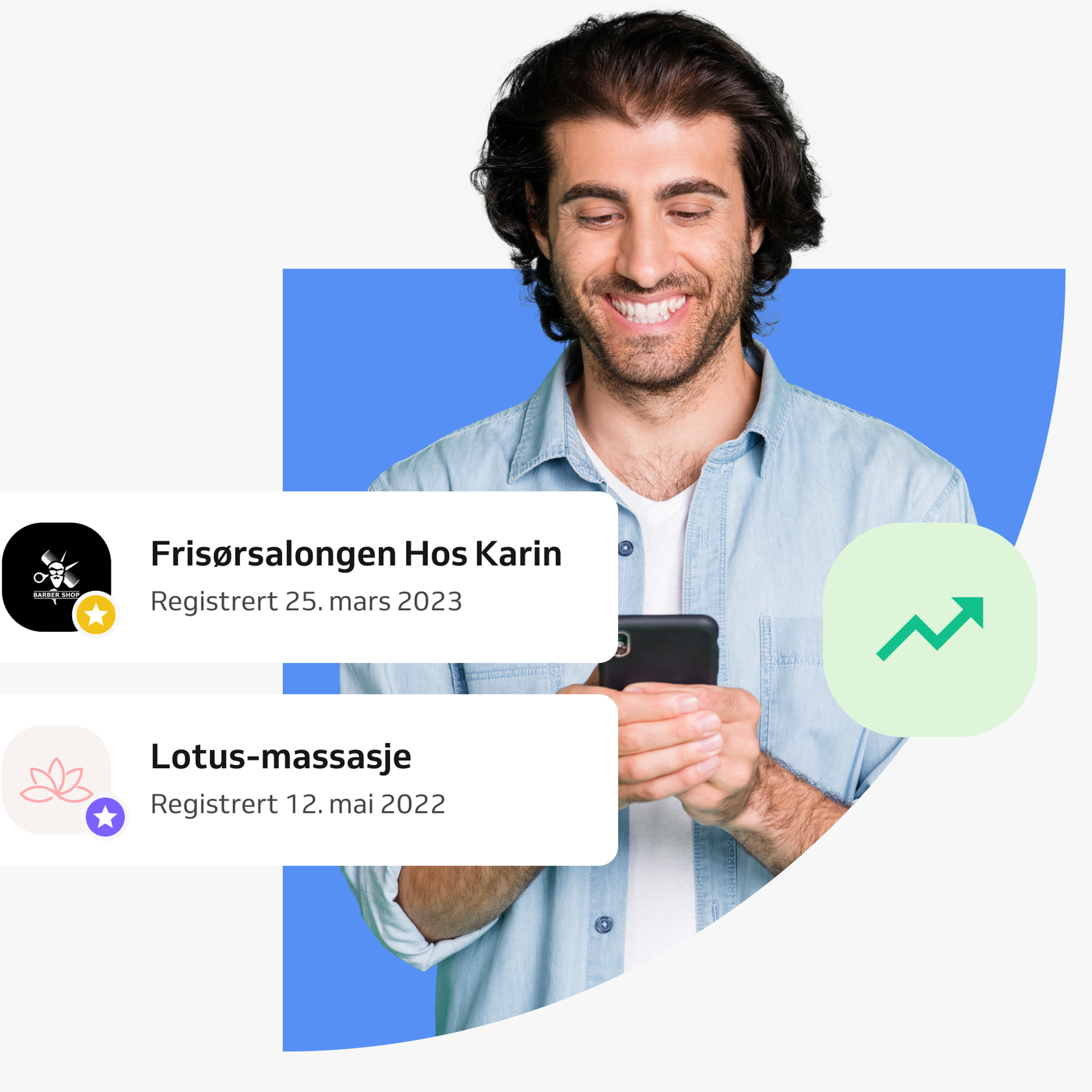 fornøyd kunde med mobiltelefon