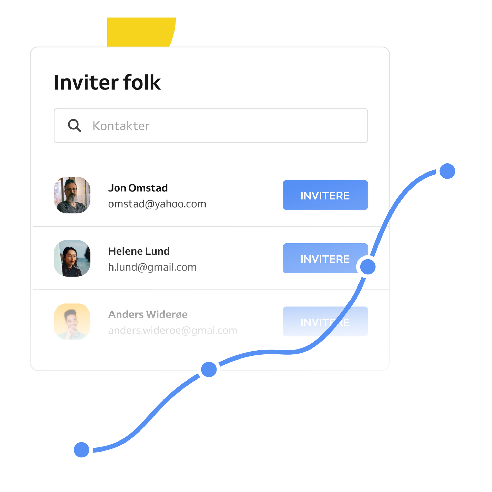 Reservio-invitasjon med en voksende graf