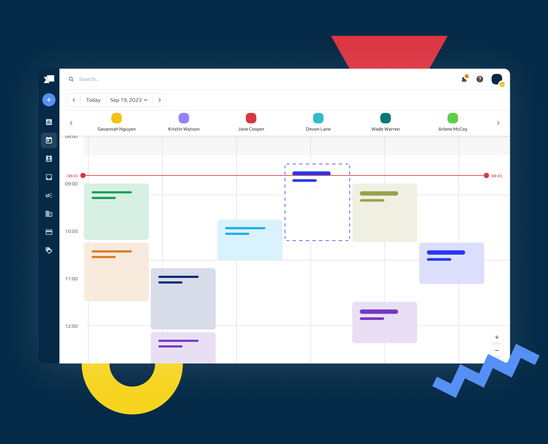 Scheduling calendar with appointments