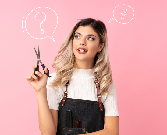 Hairdresser thinking about marketing