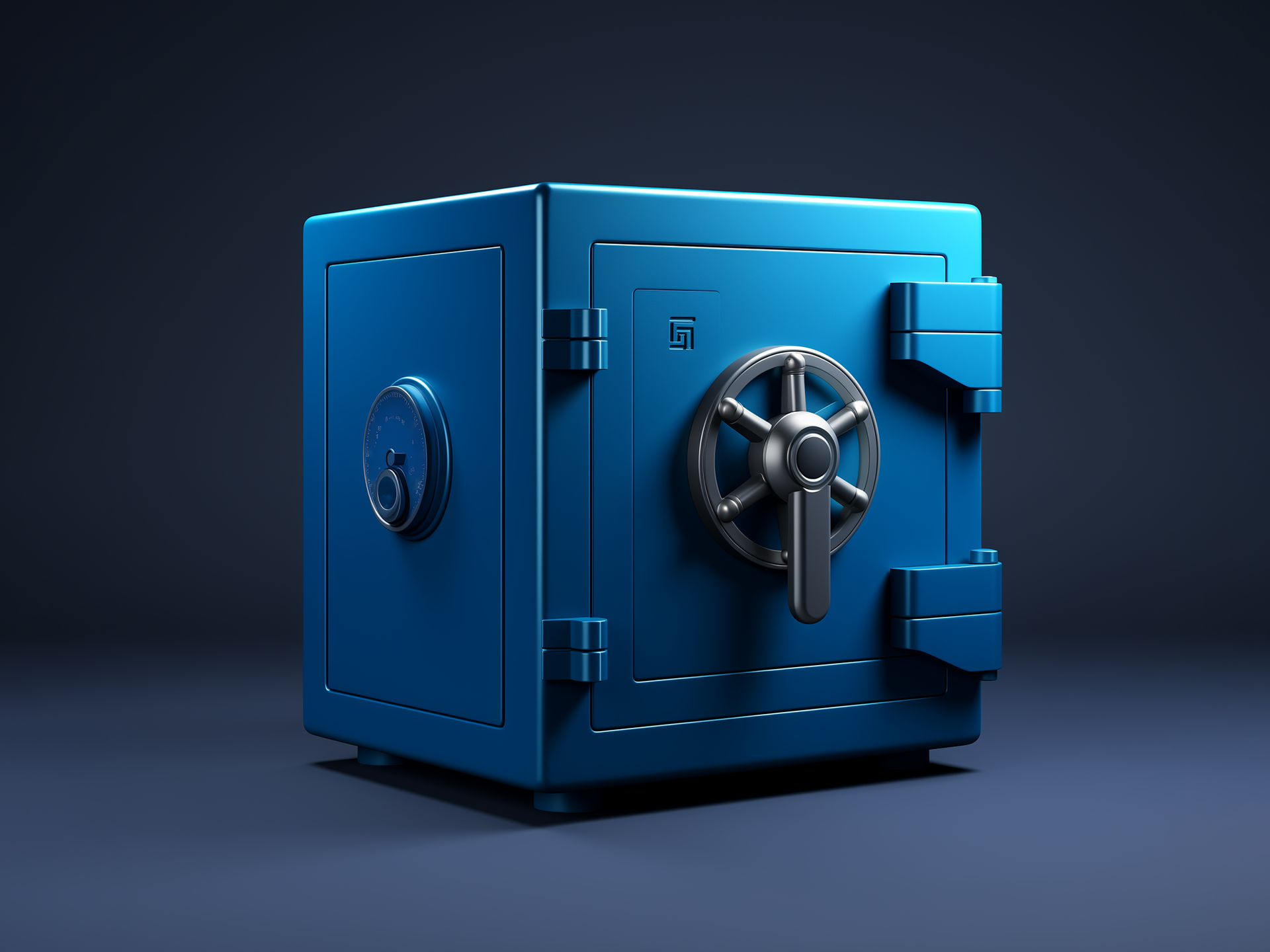 locked safe in blue