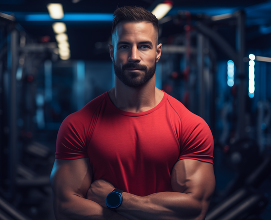 man training in a gym