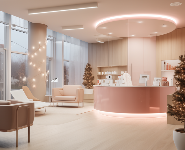 christmas decorate salon reception