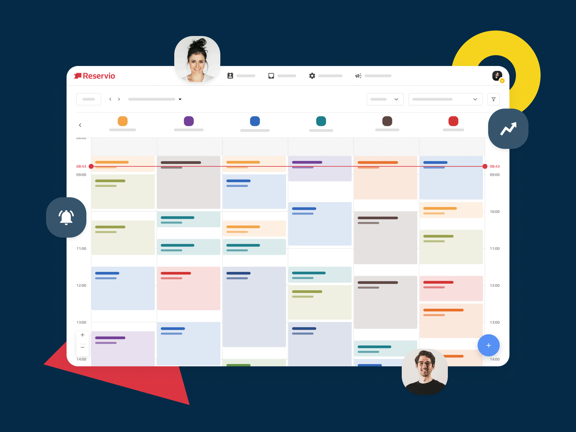Online calendar with booked appointments