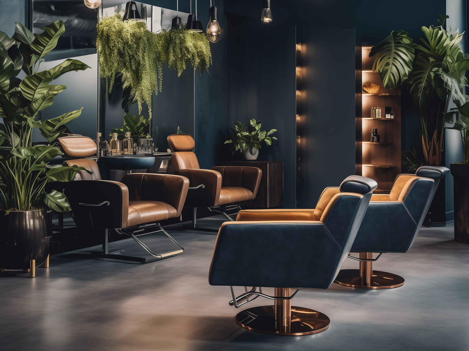 Interior of men's salon