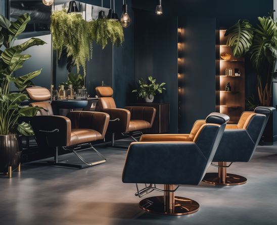 Interior of men's salon