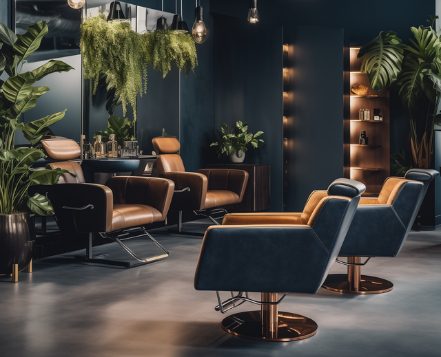 Interior of men's salon