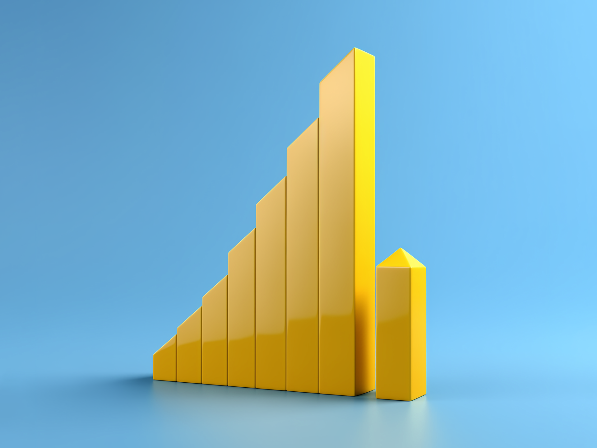 column chart visualization blue and yellow
