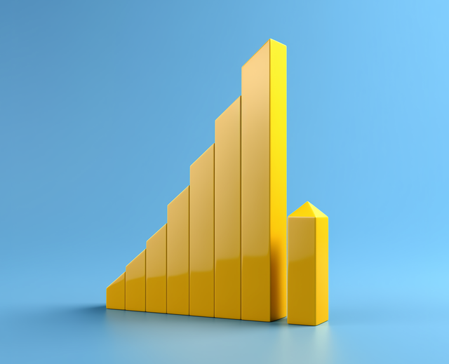 column chart visualization blue and yellow