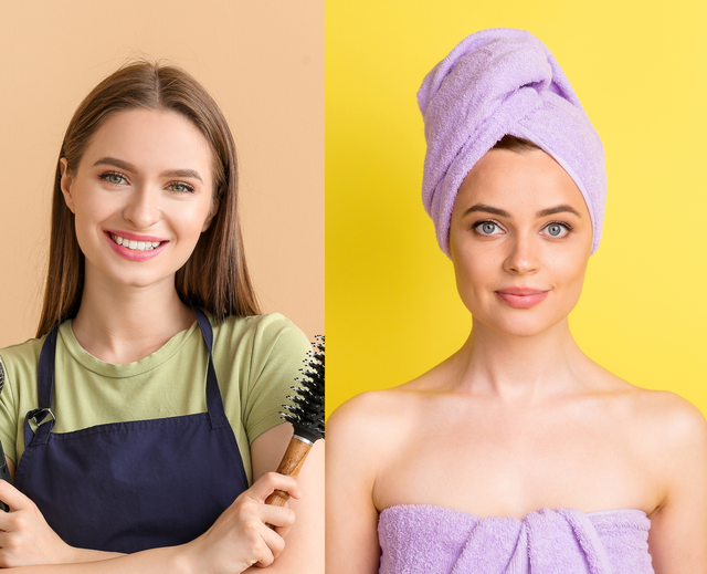 hairdresser and spa client