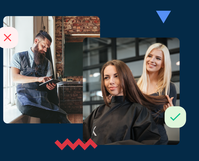 Hairdresser cutting hair