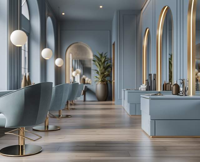 Interior of hair salon