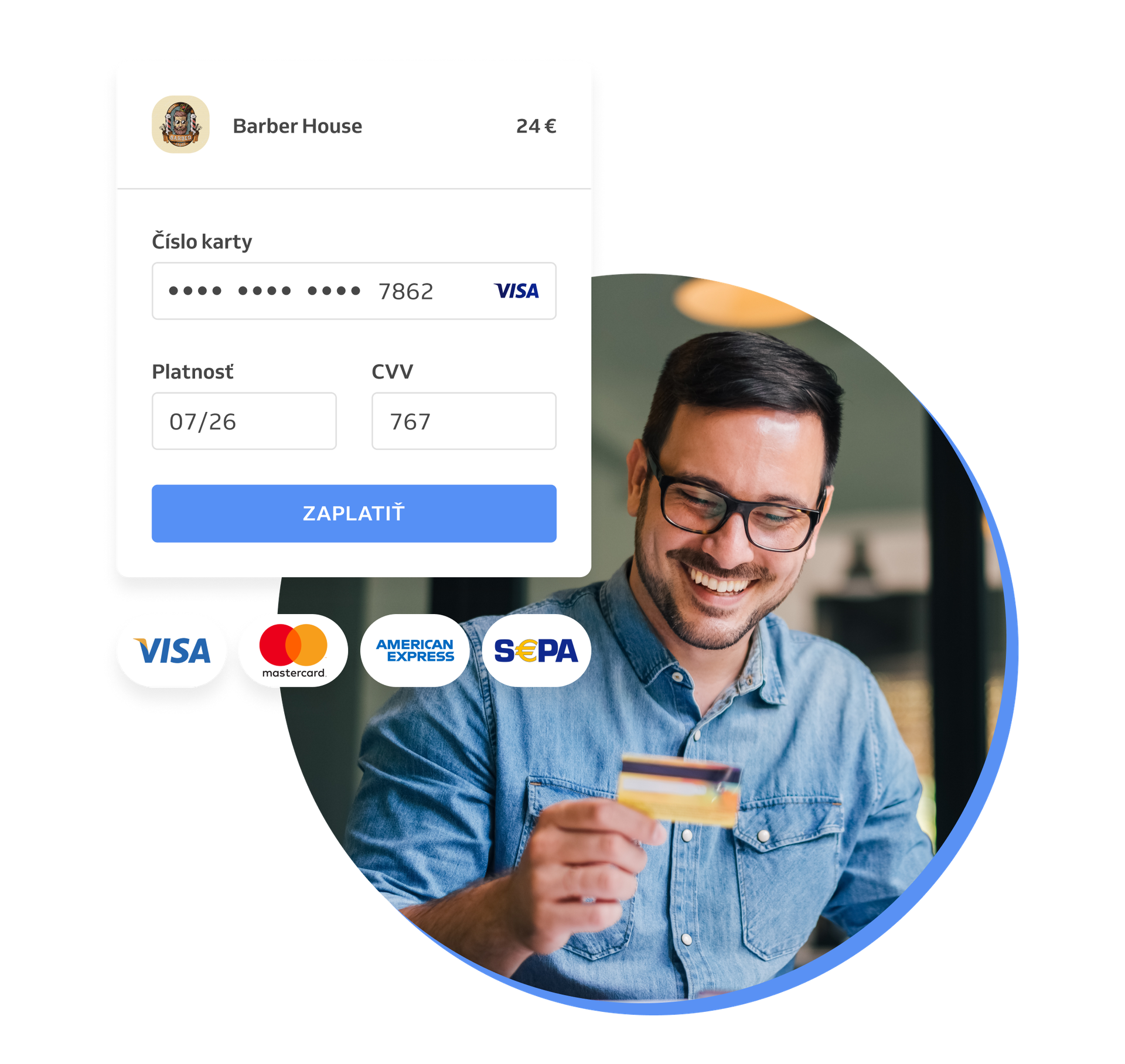 zákazník platiaci online za službu