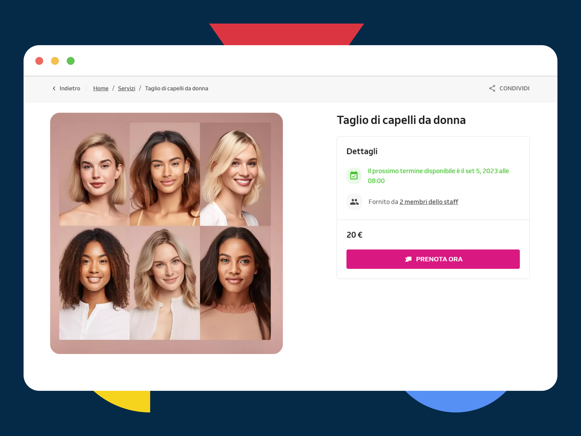 Screenshot of Booking Website
