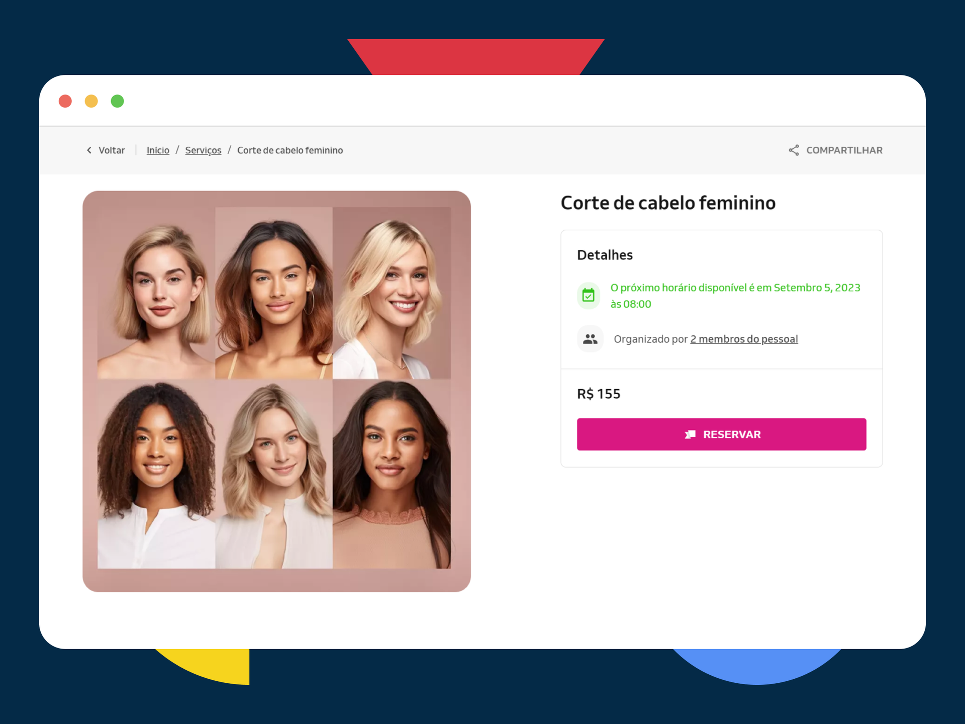 Screenshot of Booking Website