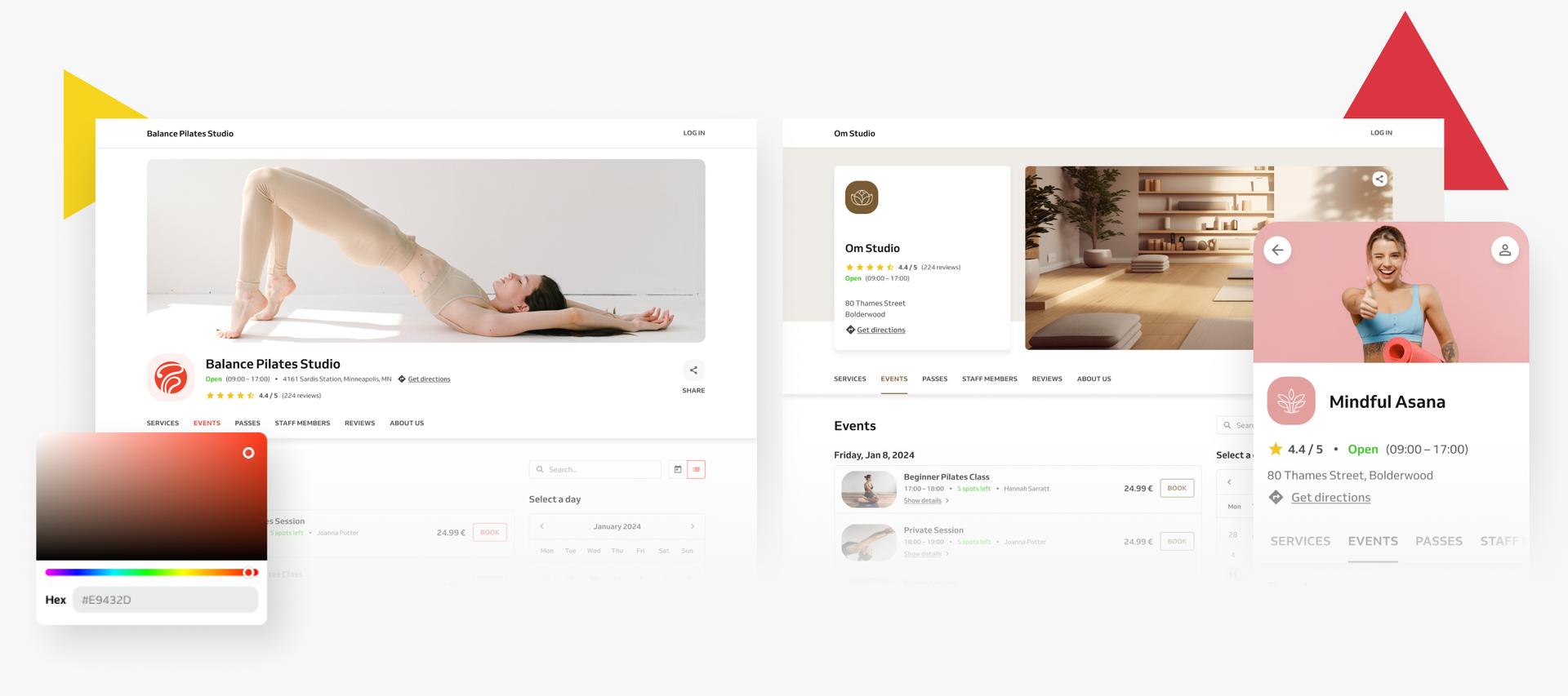 booking website for pilates studios