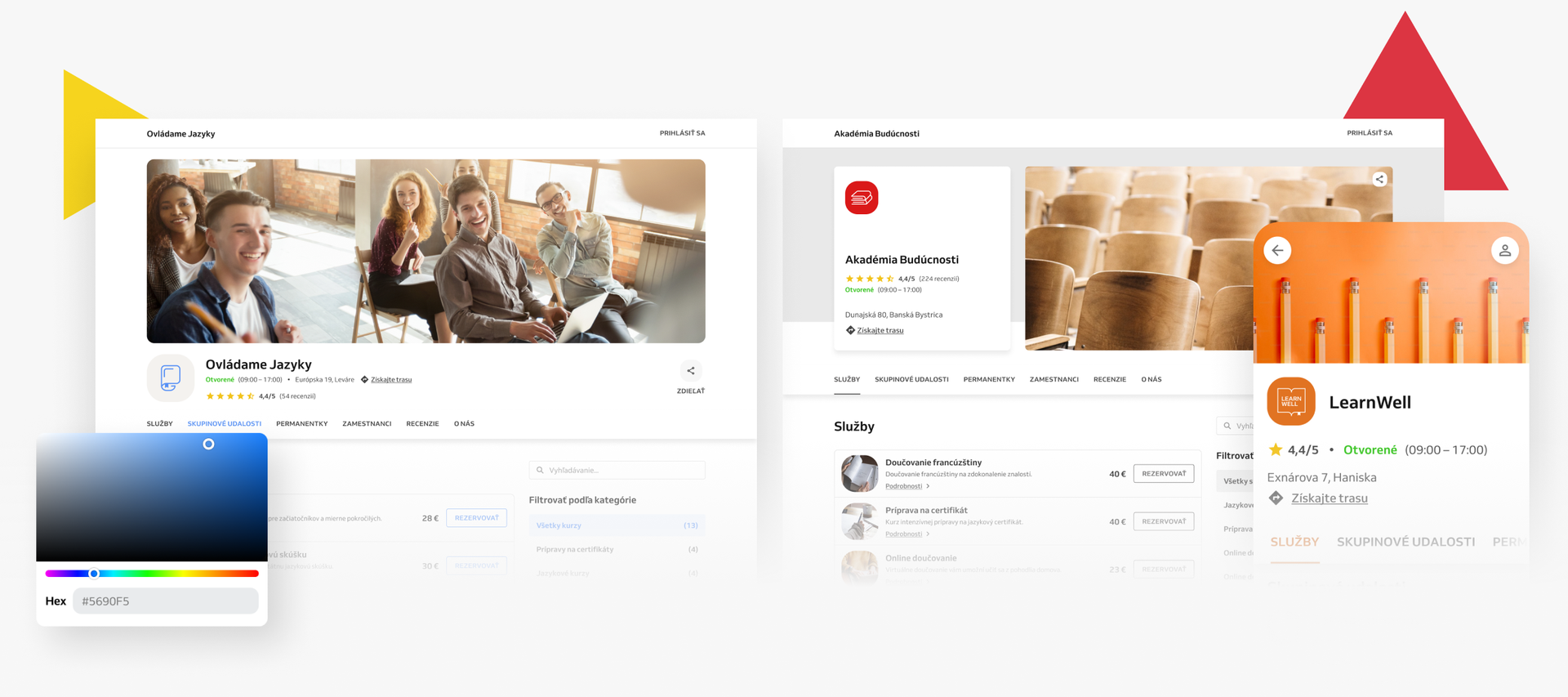 šablóna rezervačnej webovej stránky pre školy a učiteľov