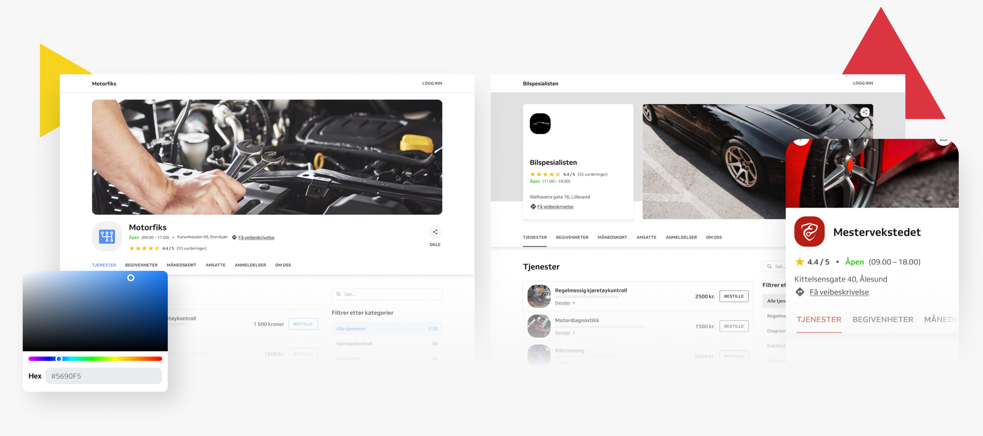 mal for bestillingsnettsted