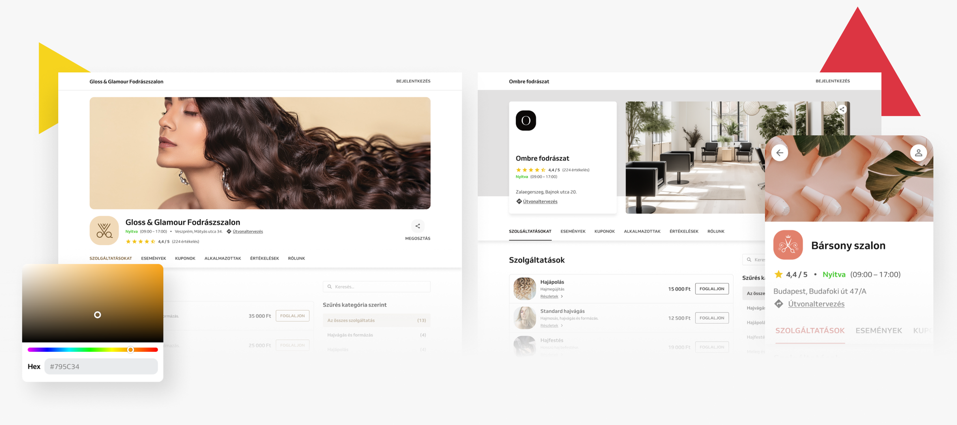 sablon ingyenes foglalási weboldal fodrászszalonok számára