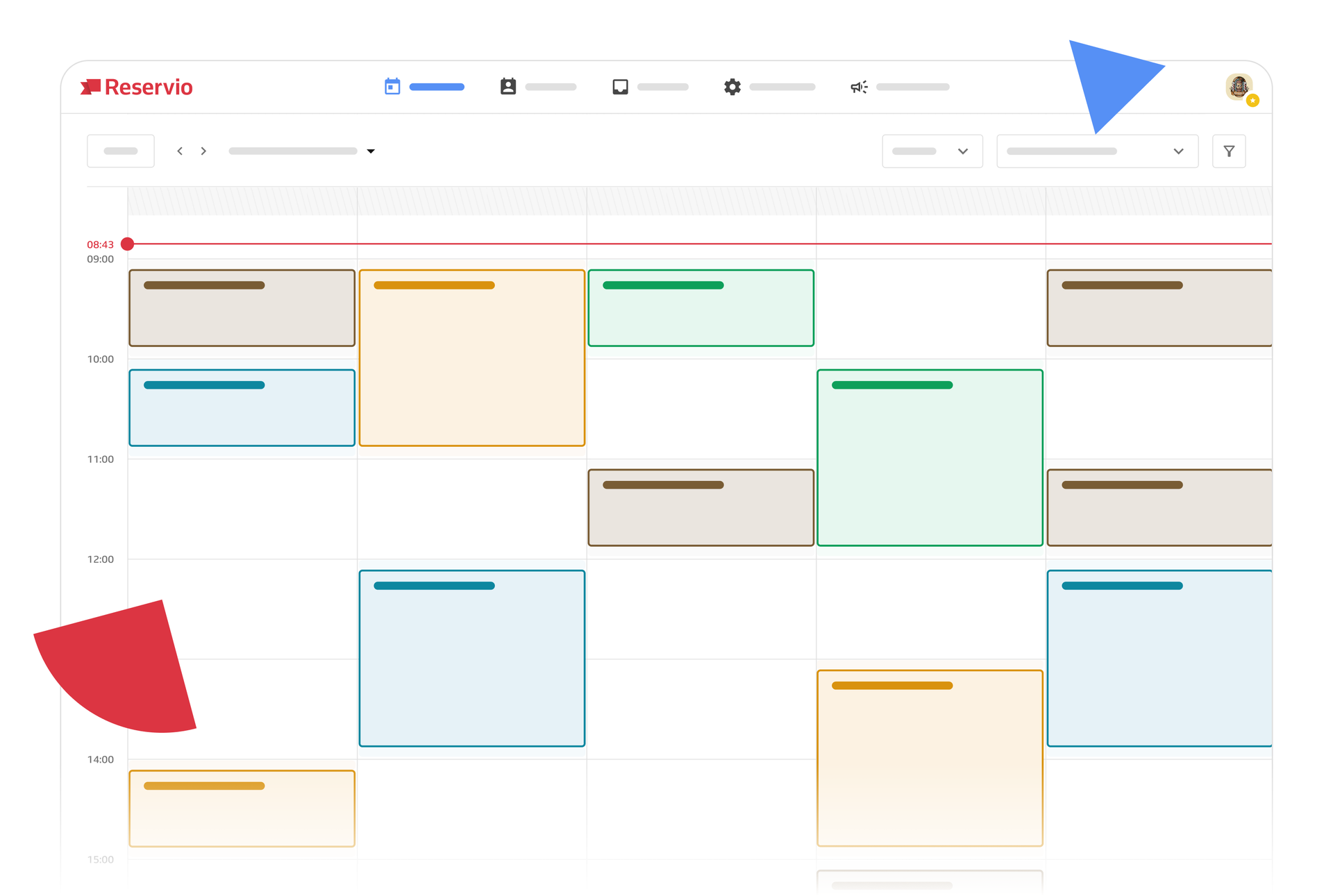 Reservio booking calendar