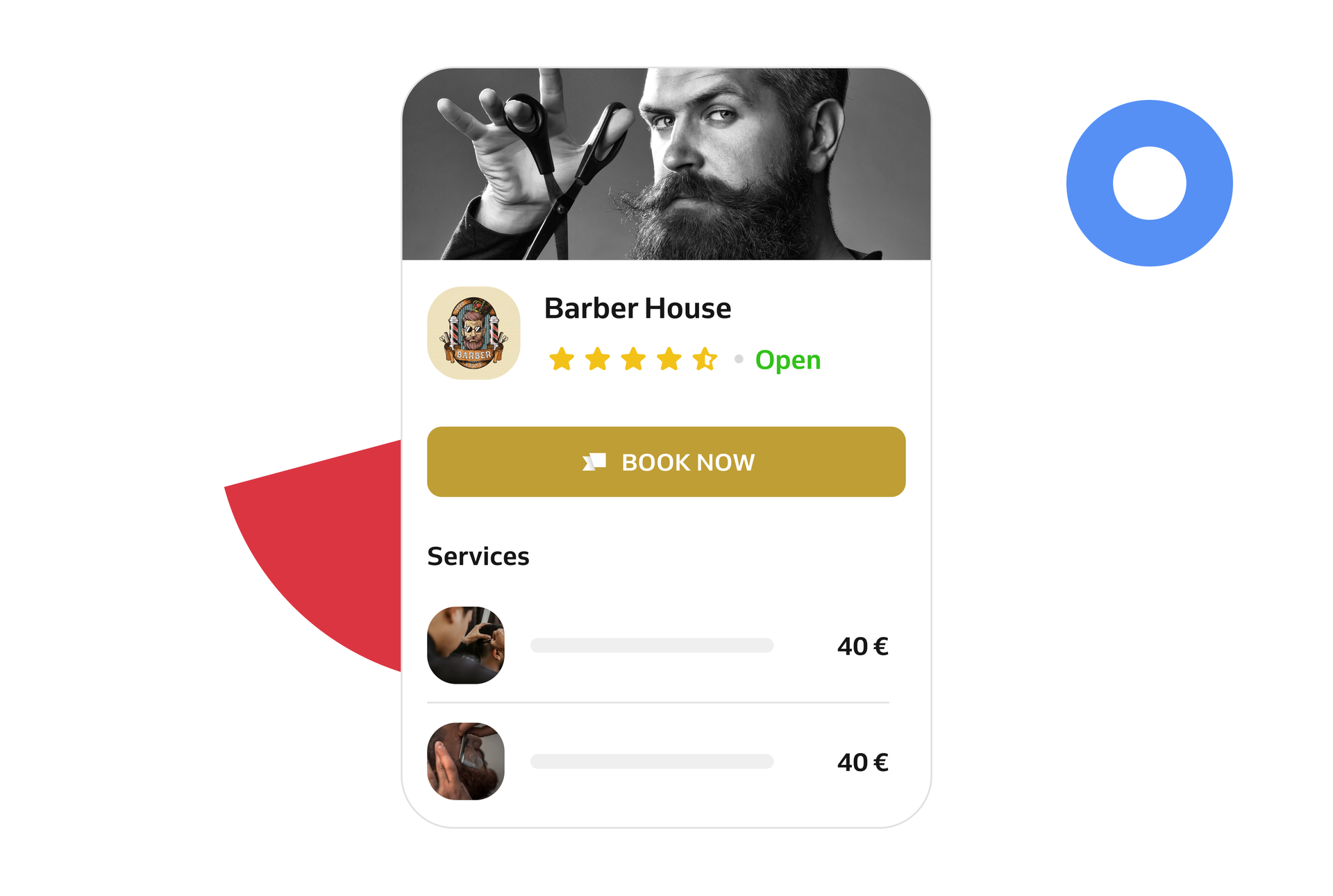 Booking page for Barber