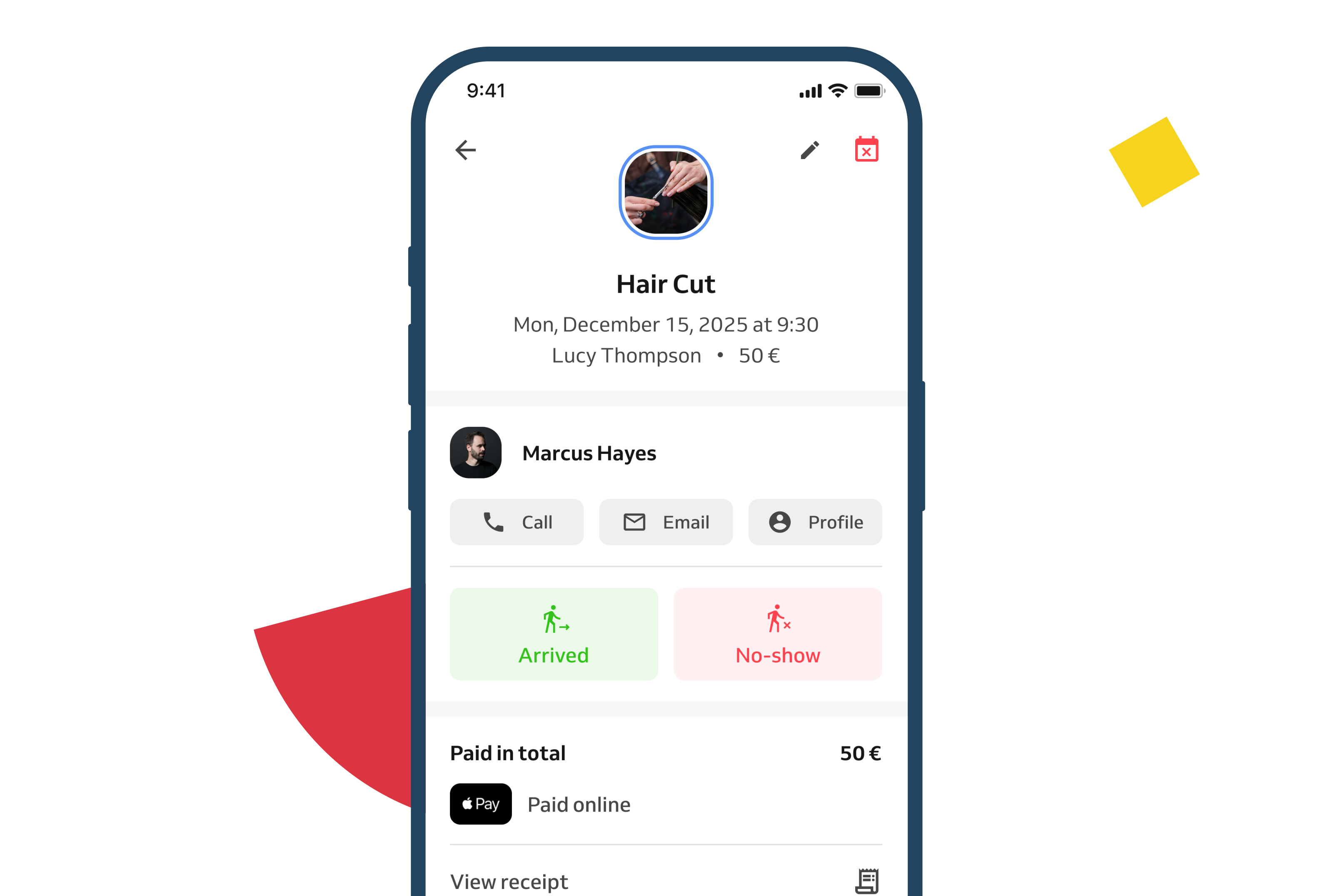 Client coming for hair cut