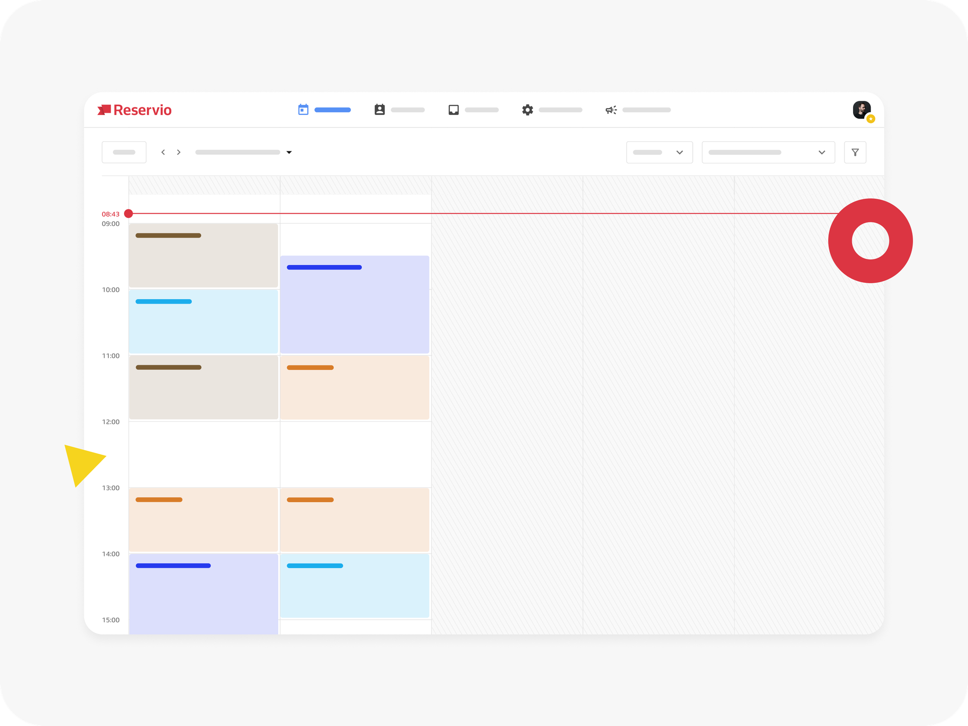 Reservio calendar with blocked time off