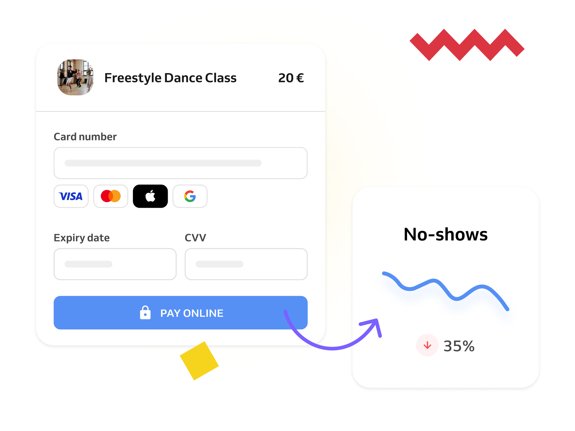 Reduce no-shows with upfront payments