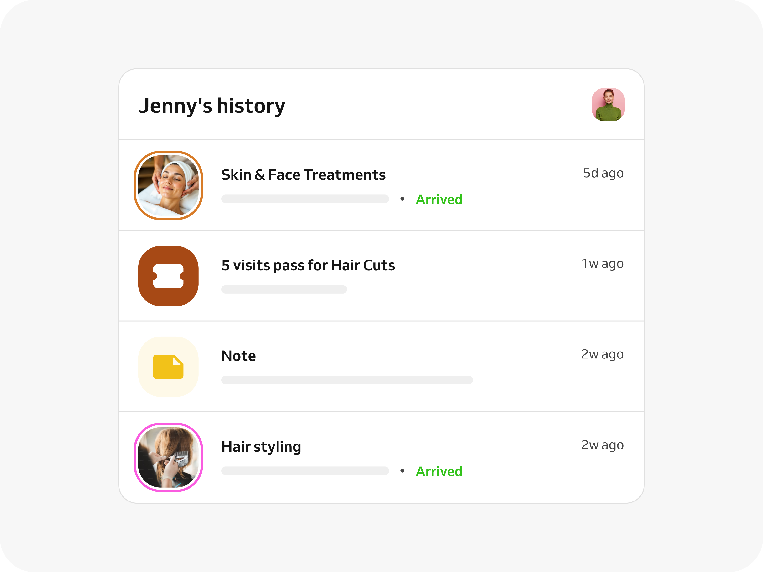 client's history
