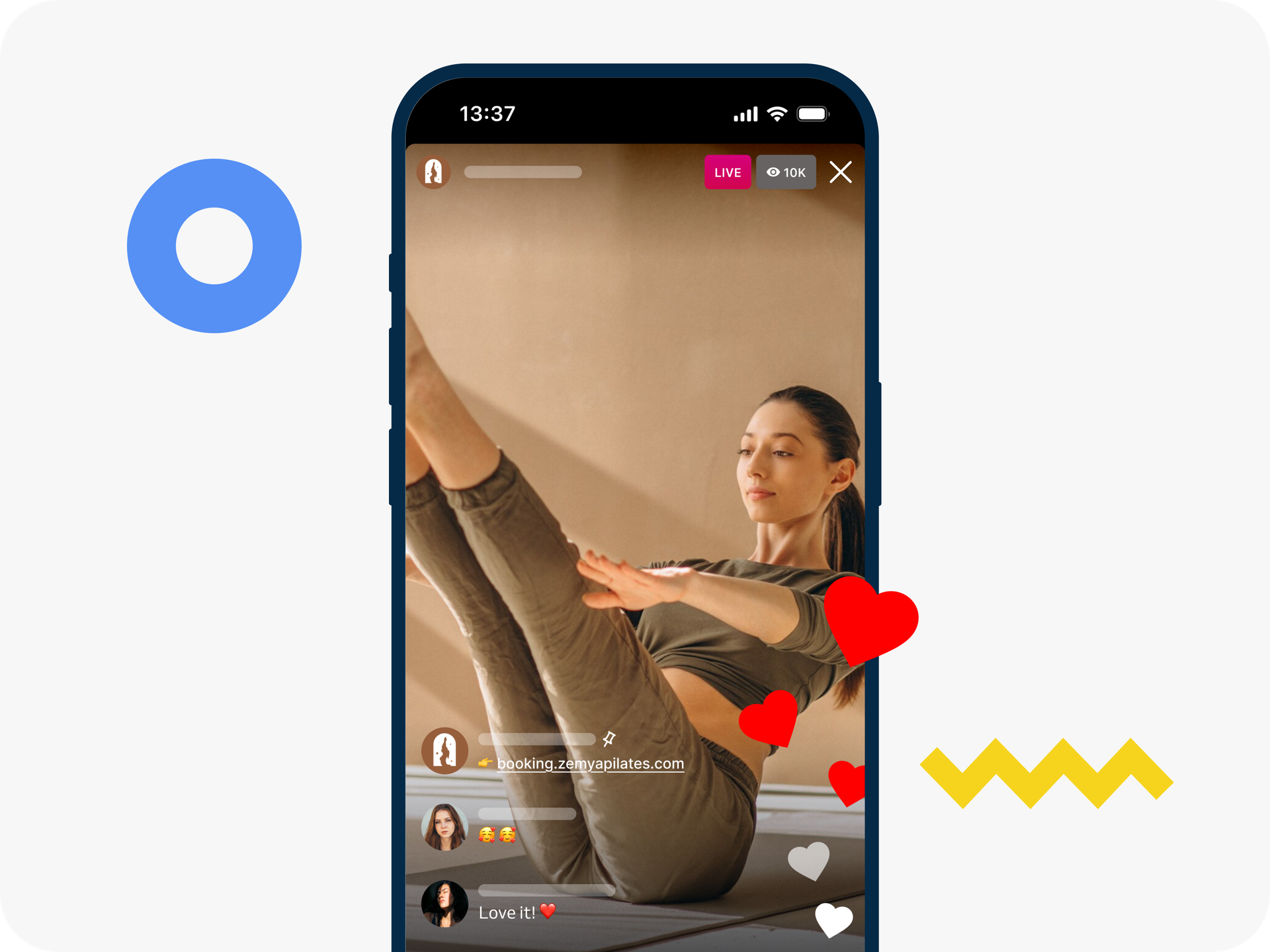 Instagram Live Pilates booking revenue