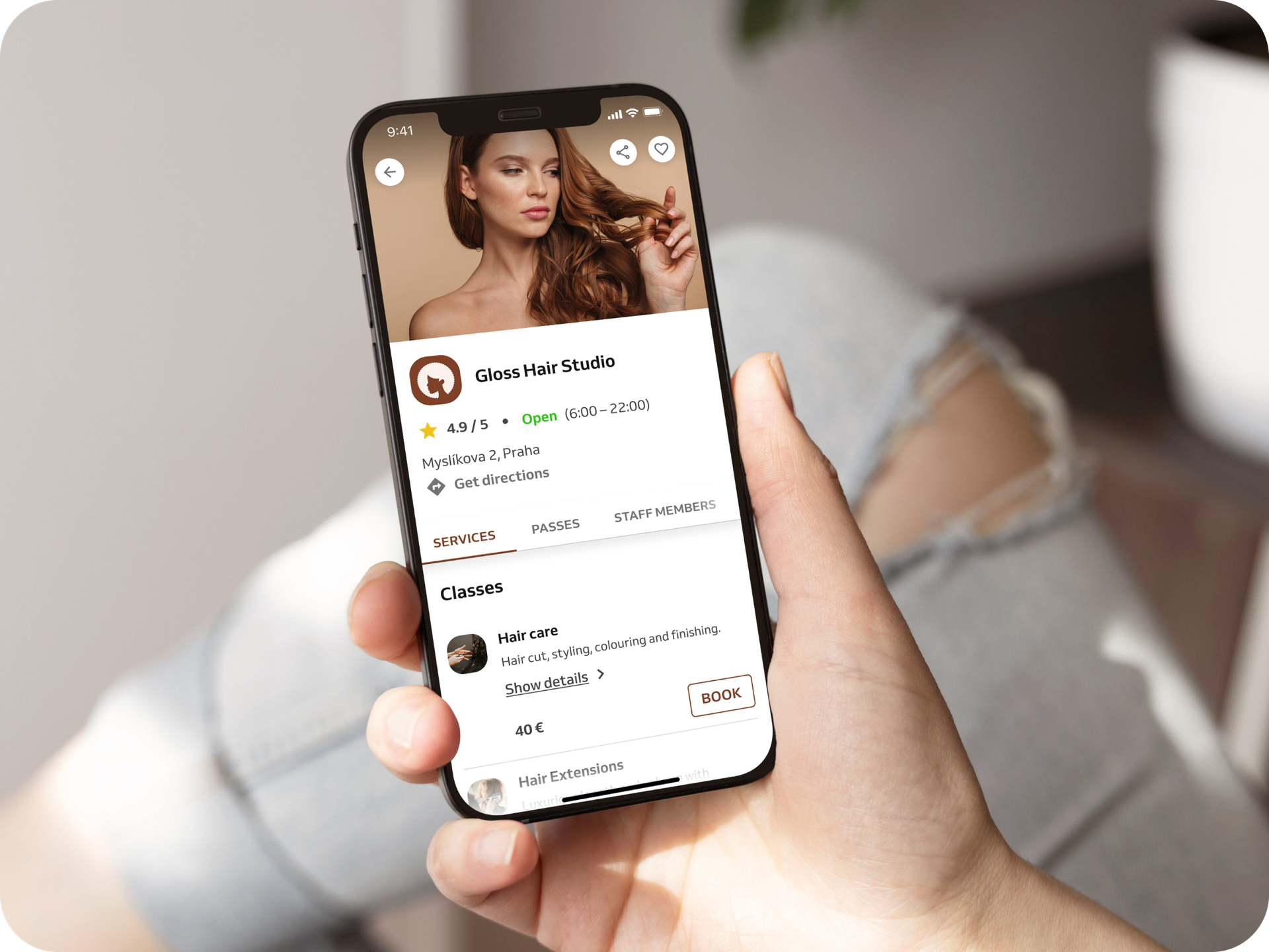 hair salon mobile booking page