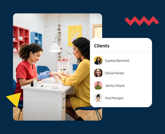 Beauty salon appointment with client management overview