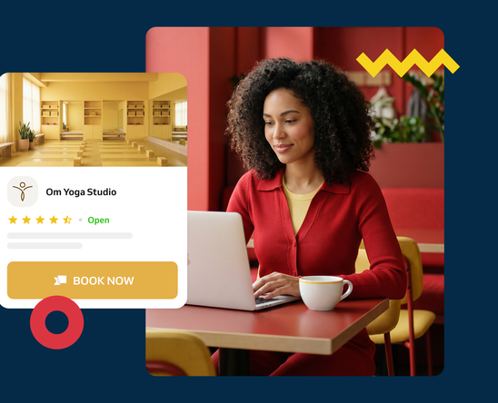 Online booking page for a yoga studio