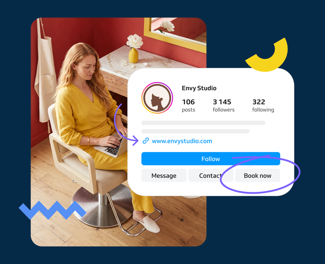Booking link on social media