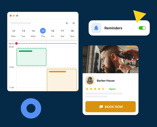 Online booking with reminders and booking website