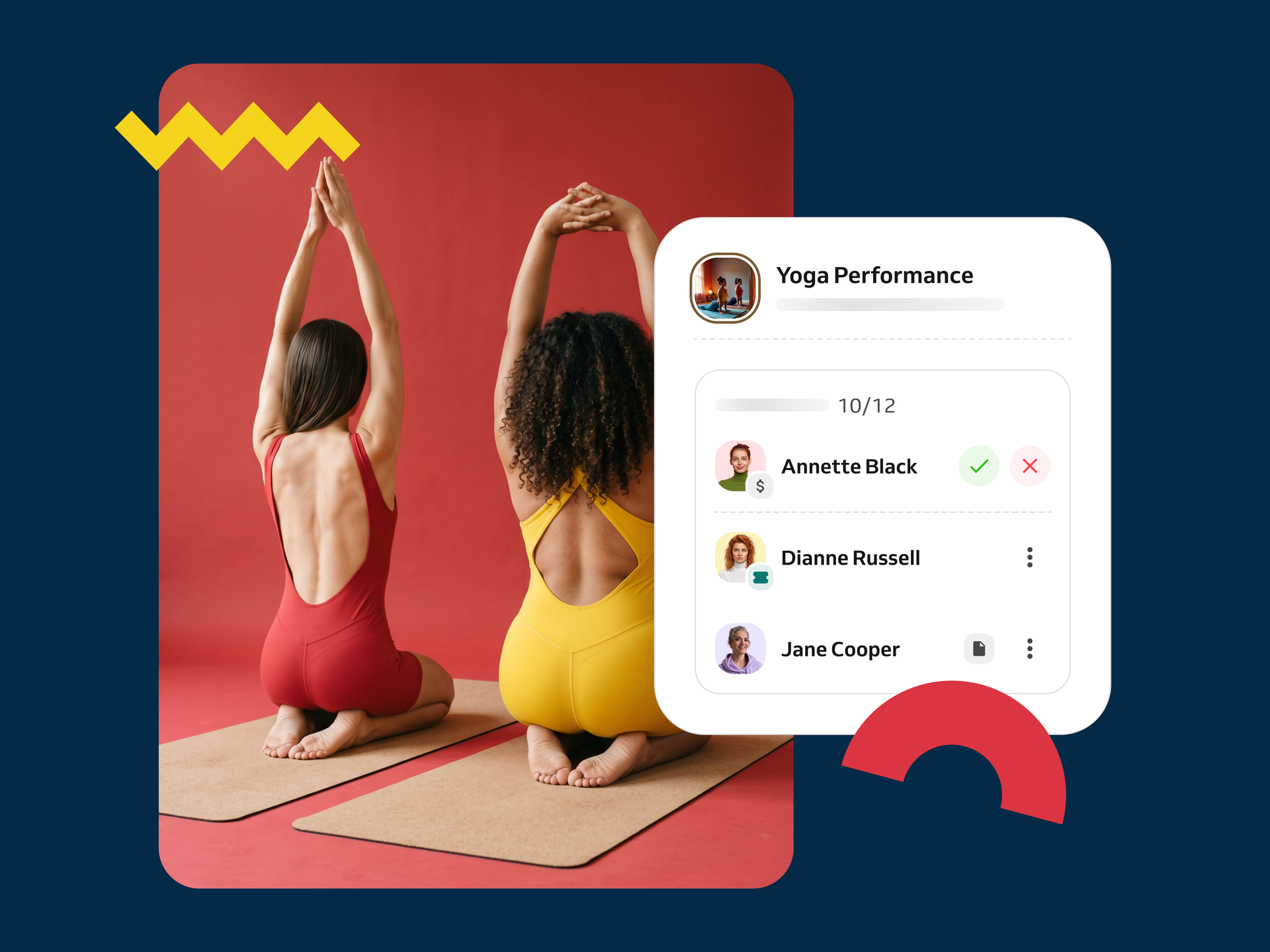 Yoga performance booking system