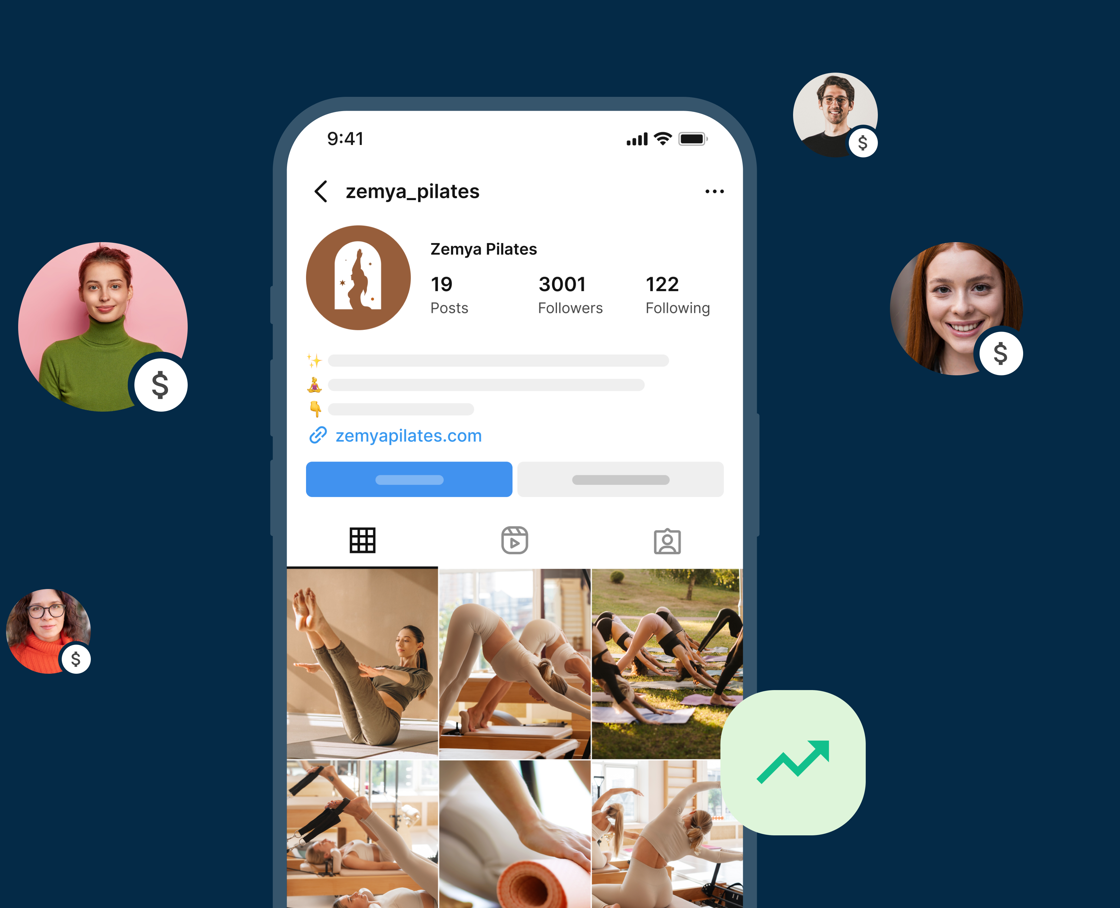 Pilates revenue from IG profile